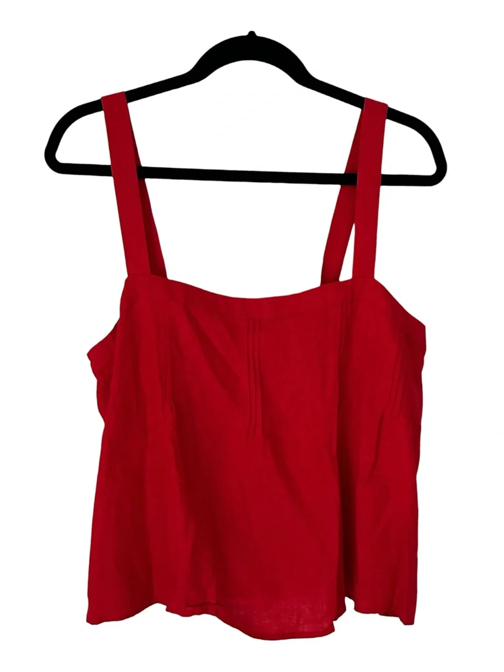 J. Crew Red Square-Neck Linen Camisole